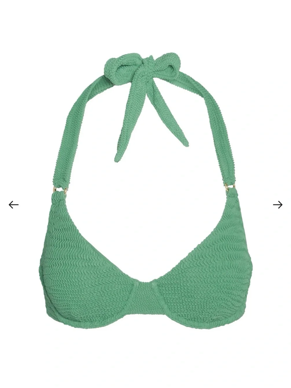 Monday Swimwear Honolulu Top in Pond Crinkle - Green Halter Bikini Top NWT